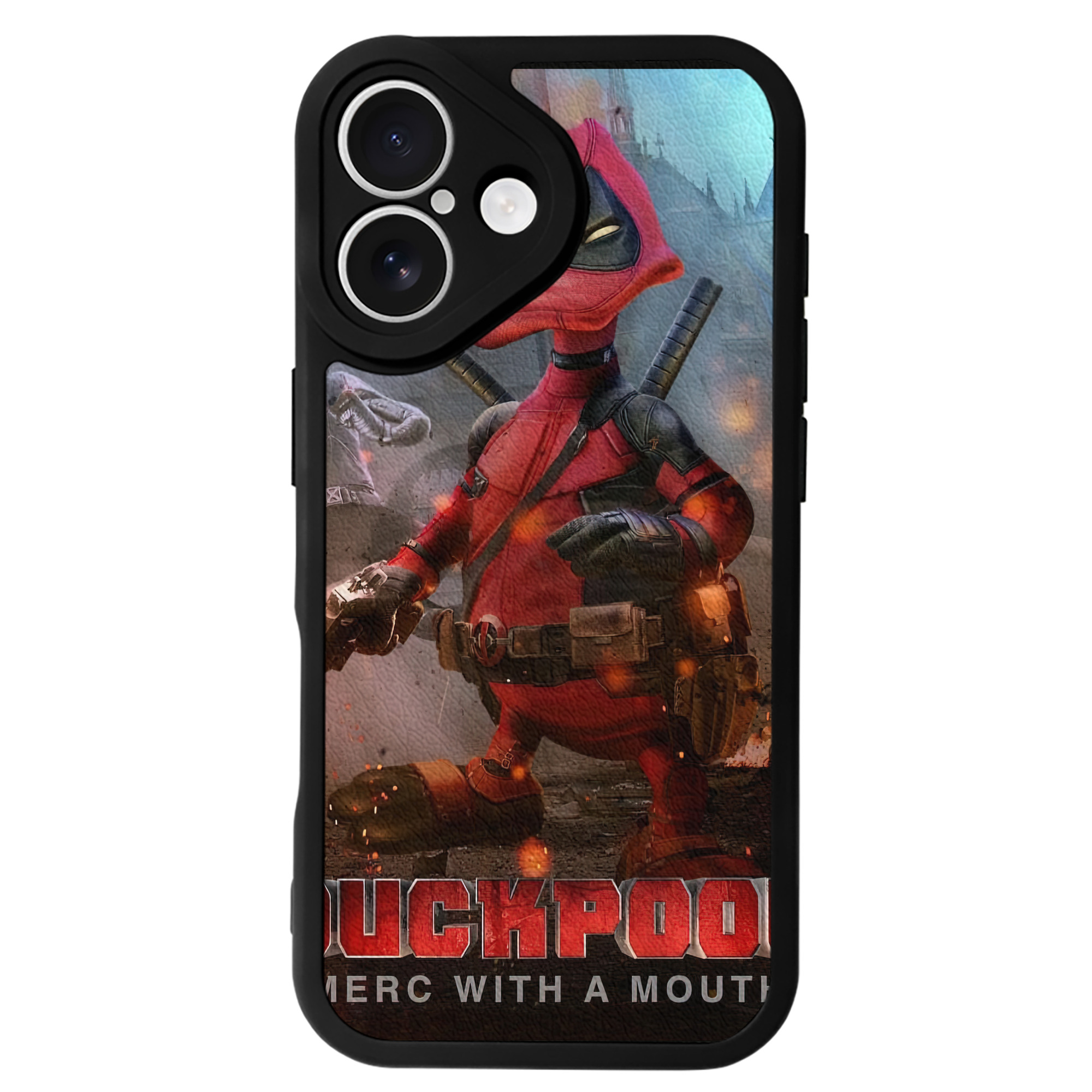 （画像用） Deadpool デッドプール 【iPhone 16シリーズ対応】シリコンスマホケース（レザー調） 材質：シリコン